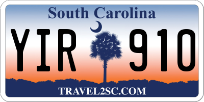 SC license plate YIR910