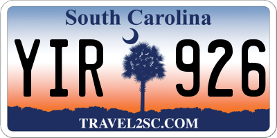 SC license plate YIR926