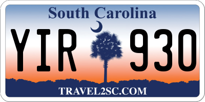 SC license plate YIR930