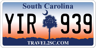 SC license plate YIR939