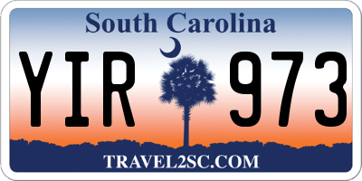 SC license plate YIR973