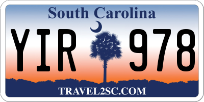 SC license plate YIR978
