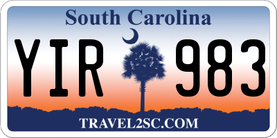 SC license plate YIR983