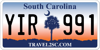 SC license plate YIR991