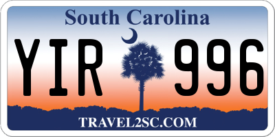SC license plate YIR996