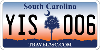SC license plate YIS006