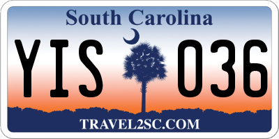 SC license plate YIS036