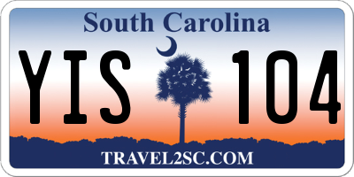 SC license plate YIS104