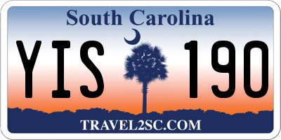 SC license plate YIS190