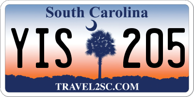 SC license plate YIS205