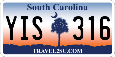 SC license plate YIS316