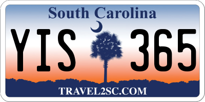 SC license plate YIS365