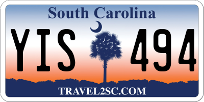 SC license plate YIS494
