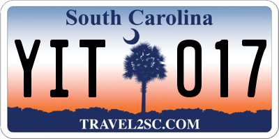 SC license plate YIT017