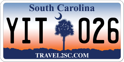 SC license plate YIT026