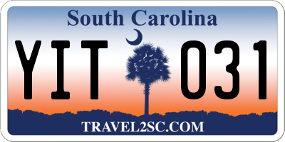 SC license plate YIT031