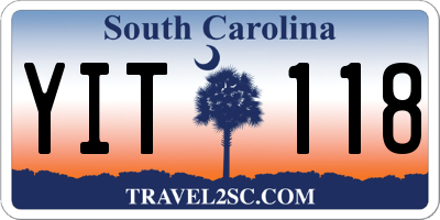 SC license plate YIT118