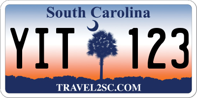 SC license plate YIT123