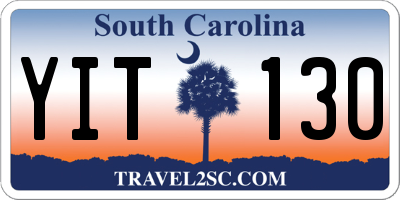 SC license plate YIT130