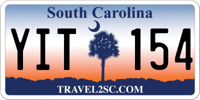 SC license plate YIT154