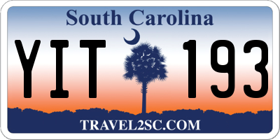 SC license plate YIT193