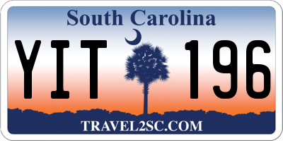 SC license plate YIT196