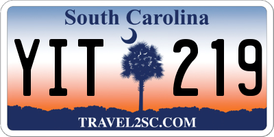 SC license plate YIT219