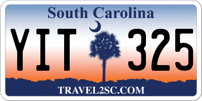 SC license plate YIT325