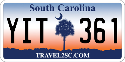 SC license plate YIT361