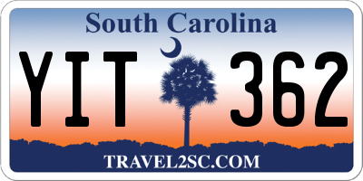 SC license plate YIT362