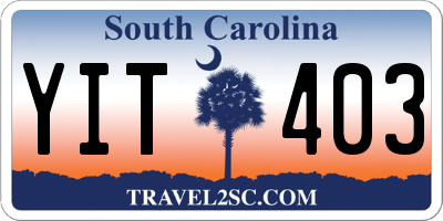 SC license plate YIT403