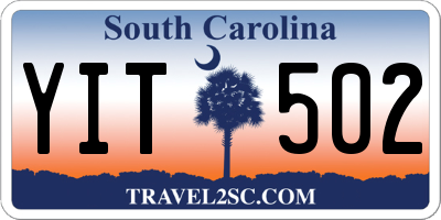 SC license plate YIT502