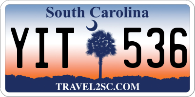 SC license plate YIT536