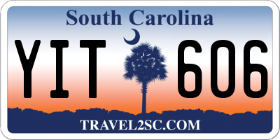 SC license plate YIT606