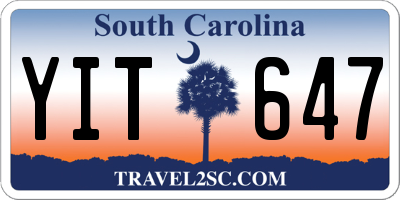 SC license plate YIT647