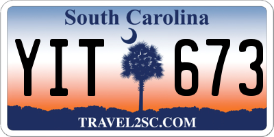 SC license plate YIT673