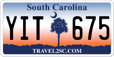 SC license plate YIT675