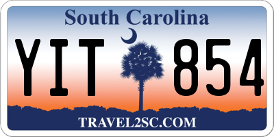 SC license plate YIT854