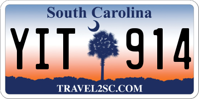 SC license plate YIT914