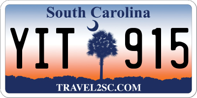 SC license plate YIT915