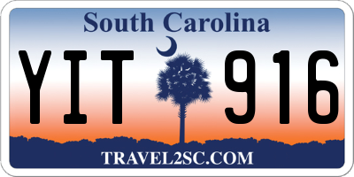 SC license plate YIT916