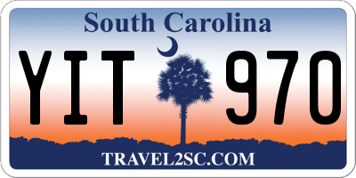 SC license plate YIT970