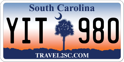 SC license plate YIT980