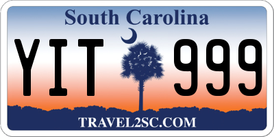 SC license plate YIT999