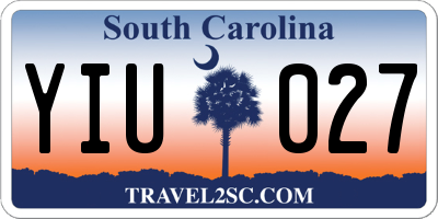 SC license plate YIU027