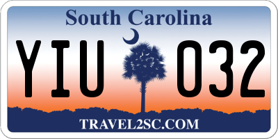 SC license plate YIU032