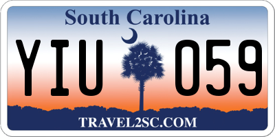 SC license plate YIU059