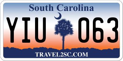 SC license plate YIU063