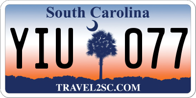 SC license plate YIU077