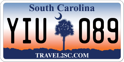 SC license plate YIU089